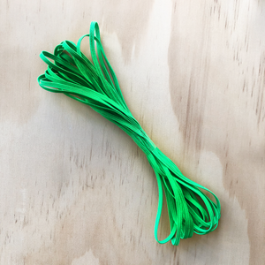 Green 3mm Braided Flat Elastic (5, 10 or 20 Metres Hanks)