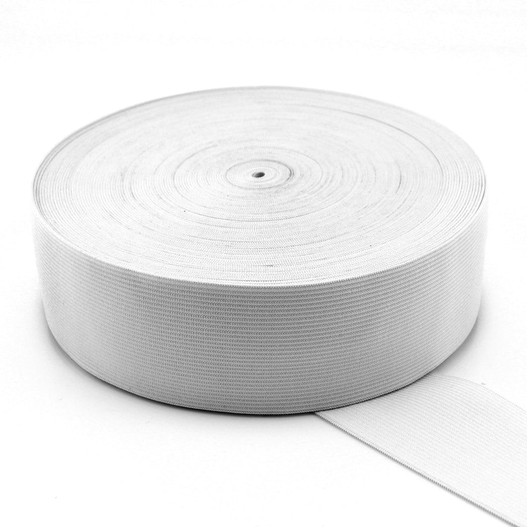 UNI-TRIM 38mm Double Knitted White Elastic