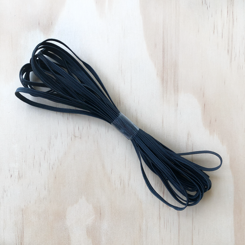 Black 3mm Braided Flat Elastic