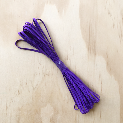 Purple 3mm Braided Flat Elastic (5, 10 or 20 Metres Hanks)