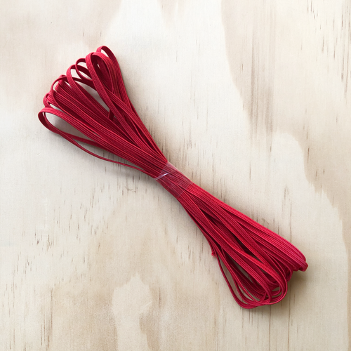 Red 3mm Braided Flat Elastic (5, 10 or 20 Metres Hanks)
