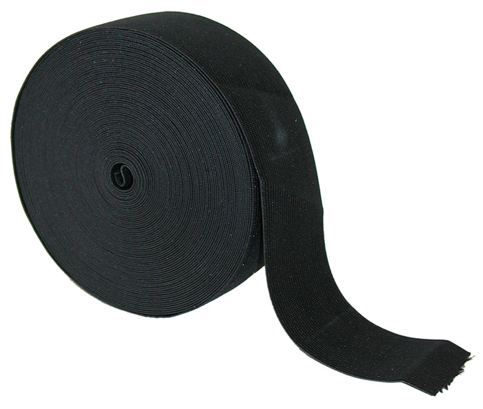 UNI-TRIM 50mm Double Knitted Black Elastic