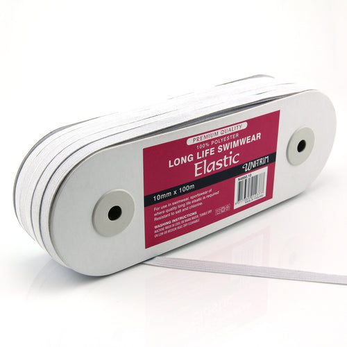 UNI-TRIM 10mm Swimwear Woven White Premium Elastic