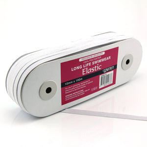 UNI-TRIM 10mm Swimwear Woven White Premium Elastic